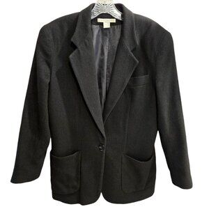 The Limited Vintage Wool Cashmere Blend Blazer Black 90s Career